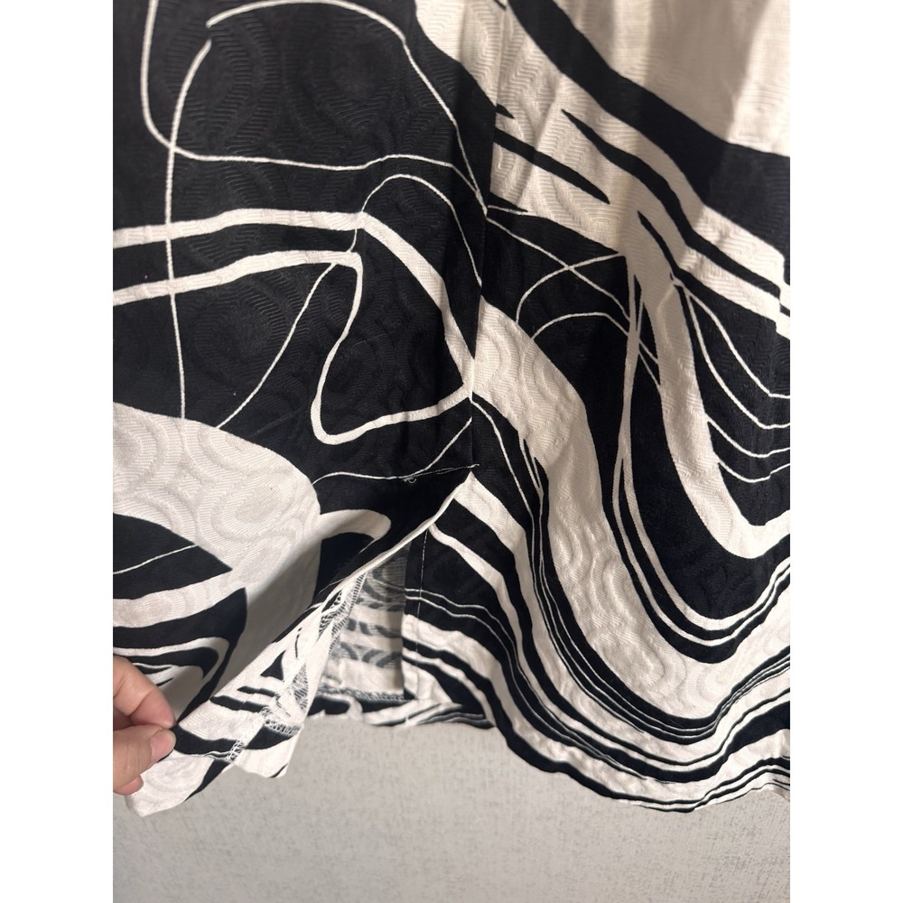 Signature By Sangria Black White Abstract Print Shift Dress Sz12 Above The Knee - Picture 6 of 8